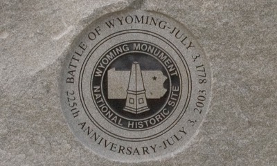 Commerative stone marker form the Battle of Wyoming